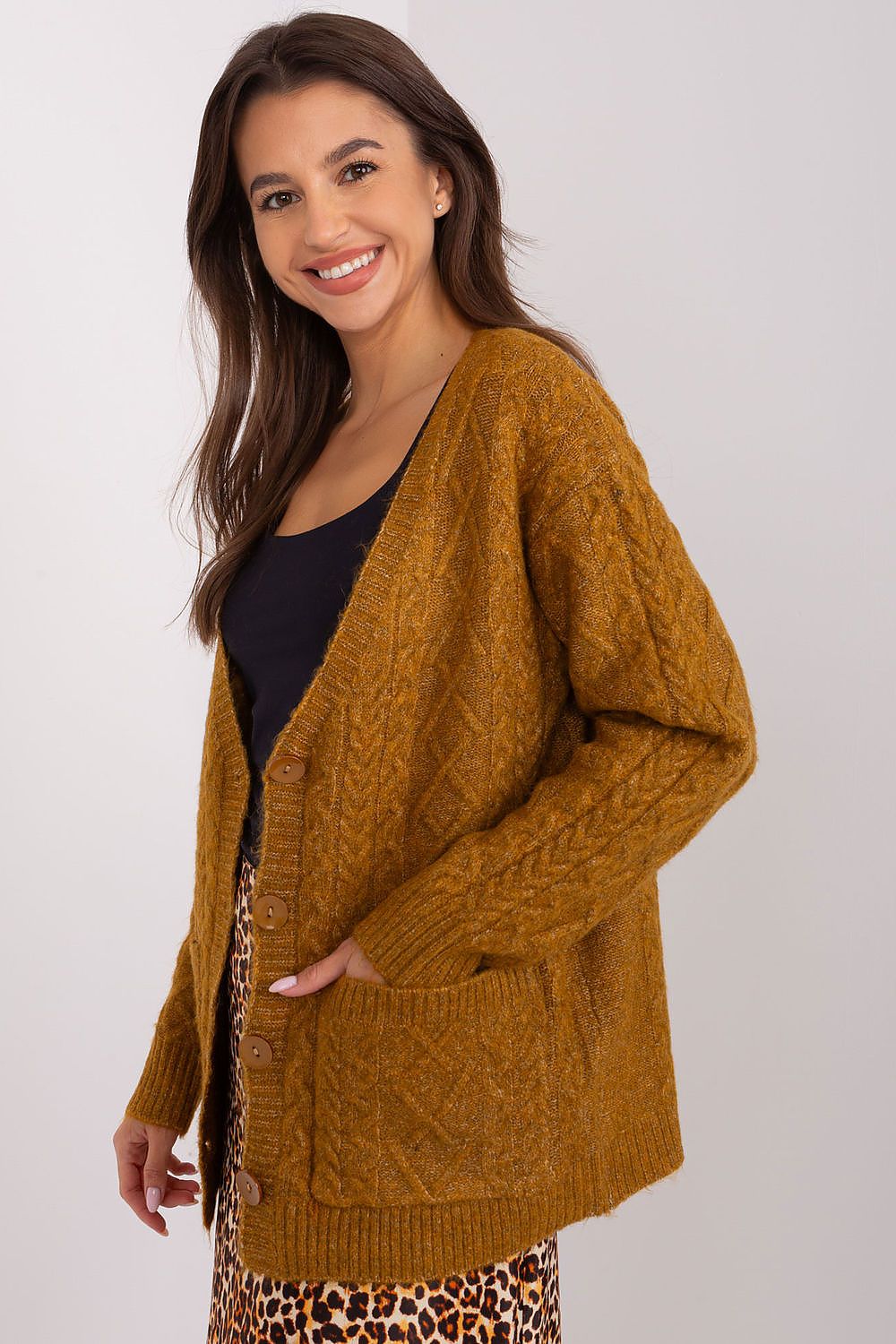 Elegant V-Neck Button Cardigan