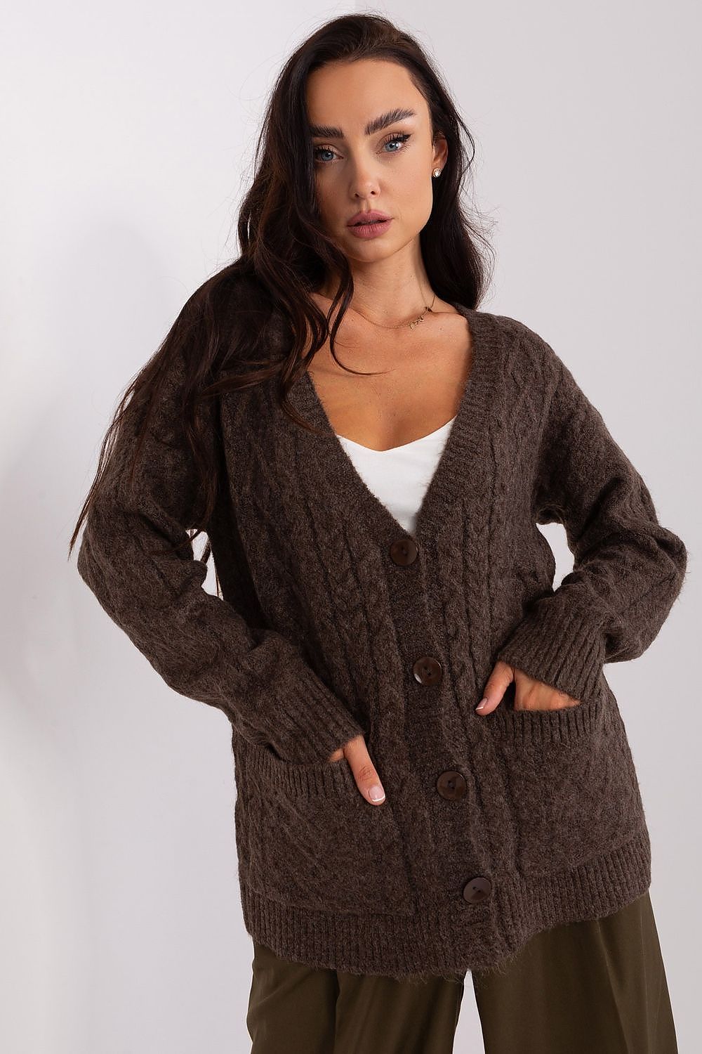 Elegant V-Neck Button Cardigan