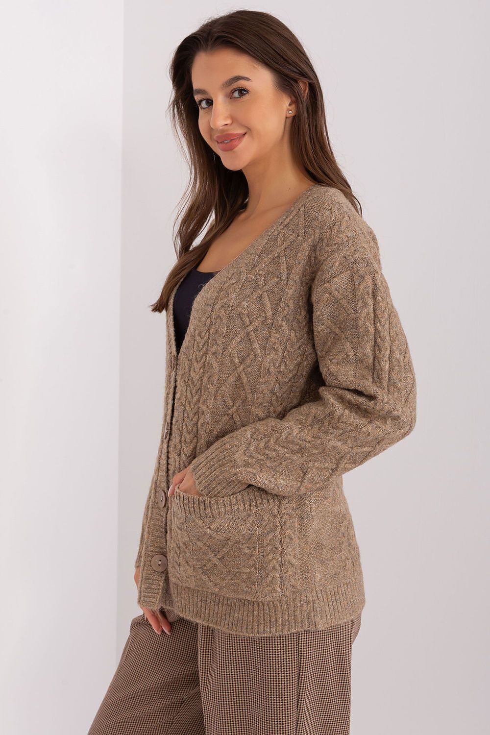 Elegant V-Neck Button Cardigan