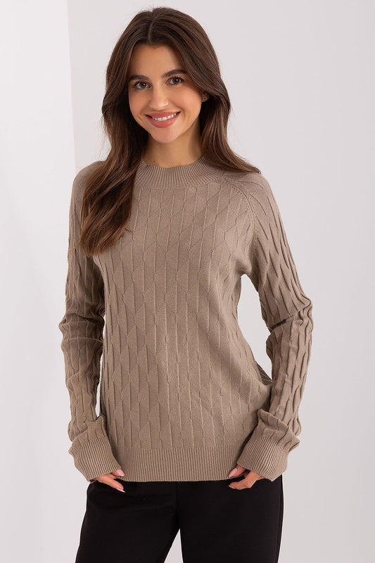 Cotton Blend Jumper with Variegated Texture - Michelle & Kenza Co.