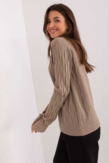 Cotton Blend Jumper with Variegated Texture - Michelle & Kenza Co.