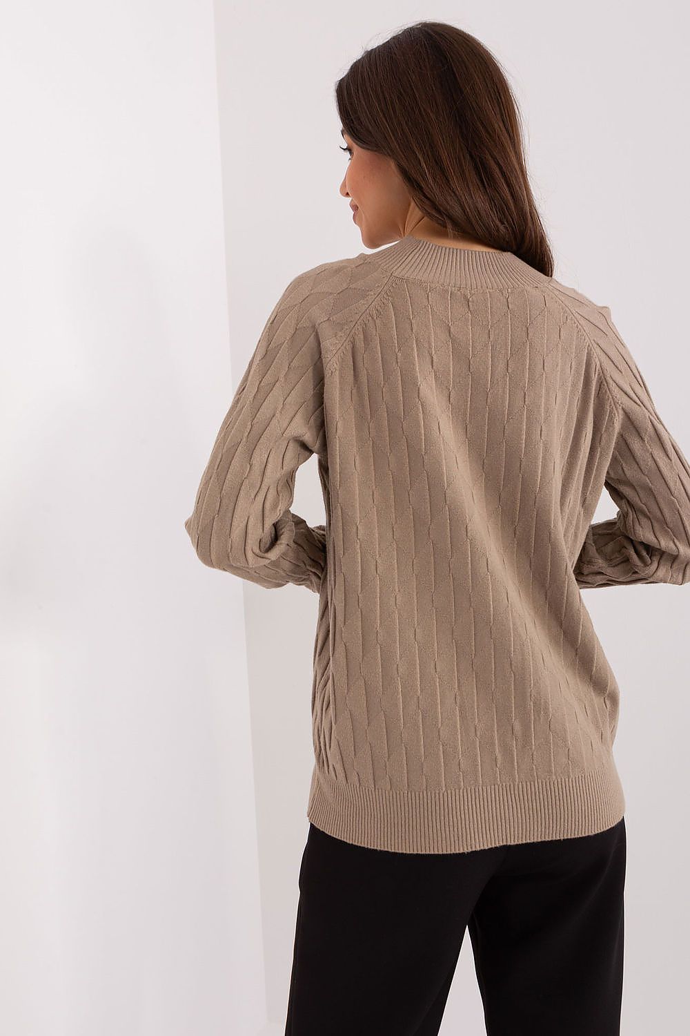 Cotton Blend Jumper with Variegated Texture - Michelle & Kenza Co.