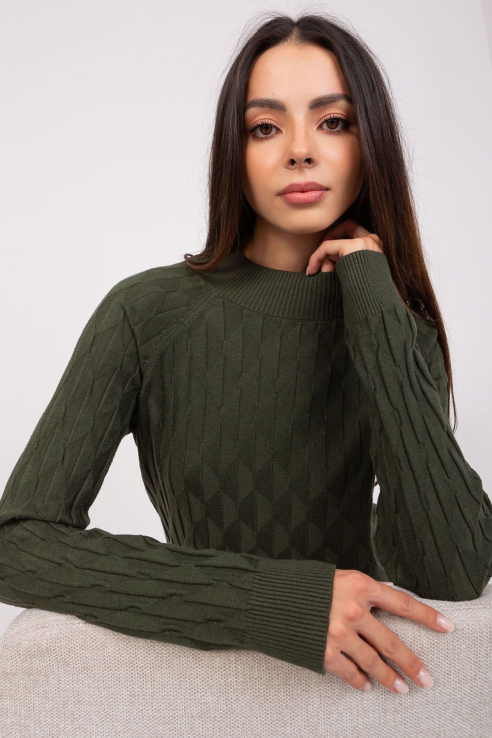 Cotton Blend Jumper with Variegated Texture - Michelle & Kenza Co.