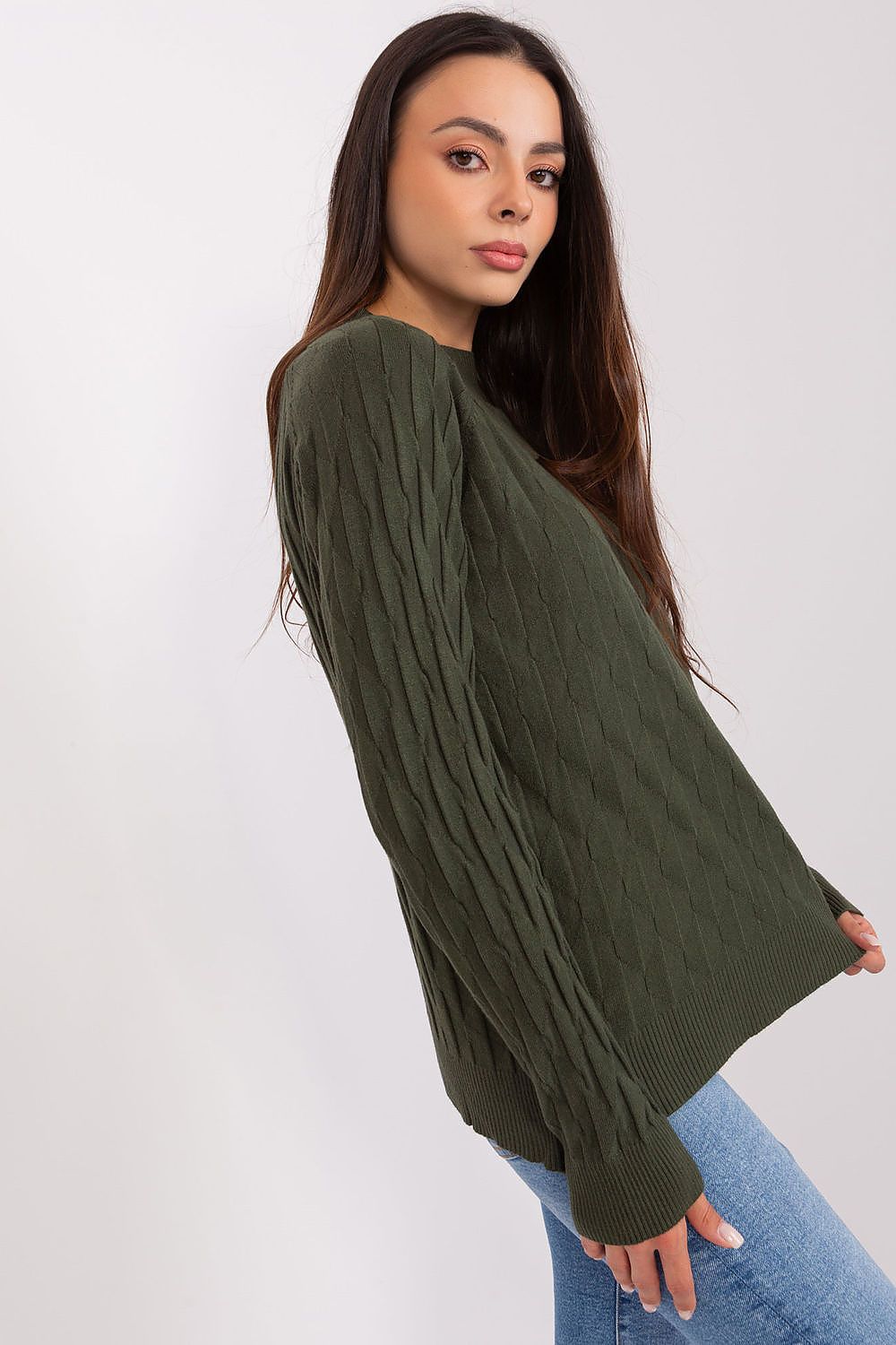 Cotton Blend Jumper with Variegated Texture - Michelle & Kenza Co.