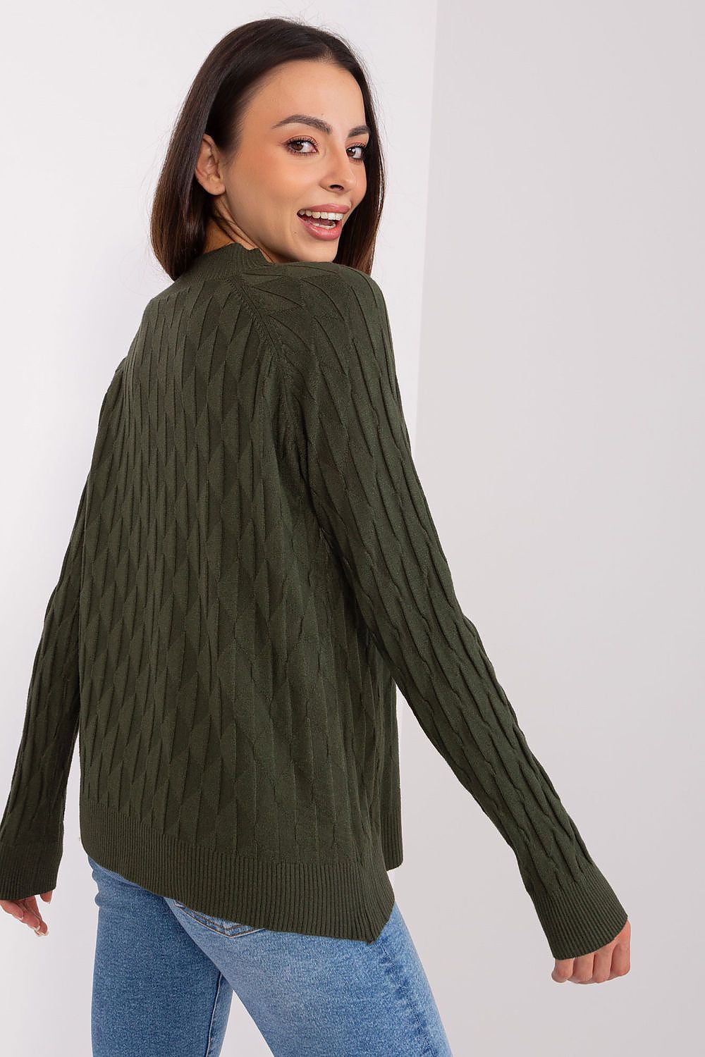 Cotton Blend Jumper with Variegated Texture - Michelle & Kenza Co.