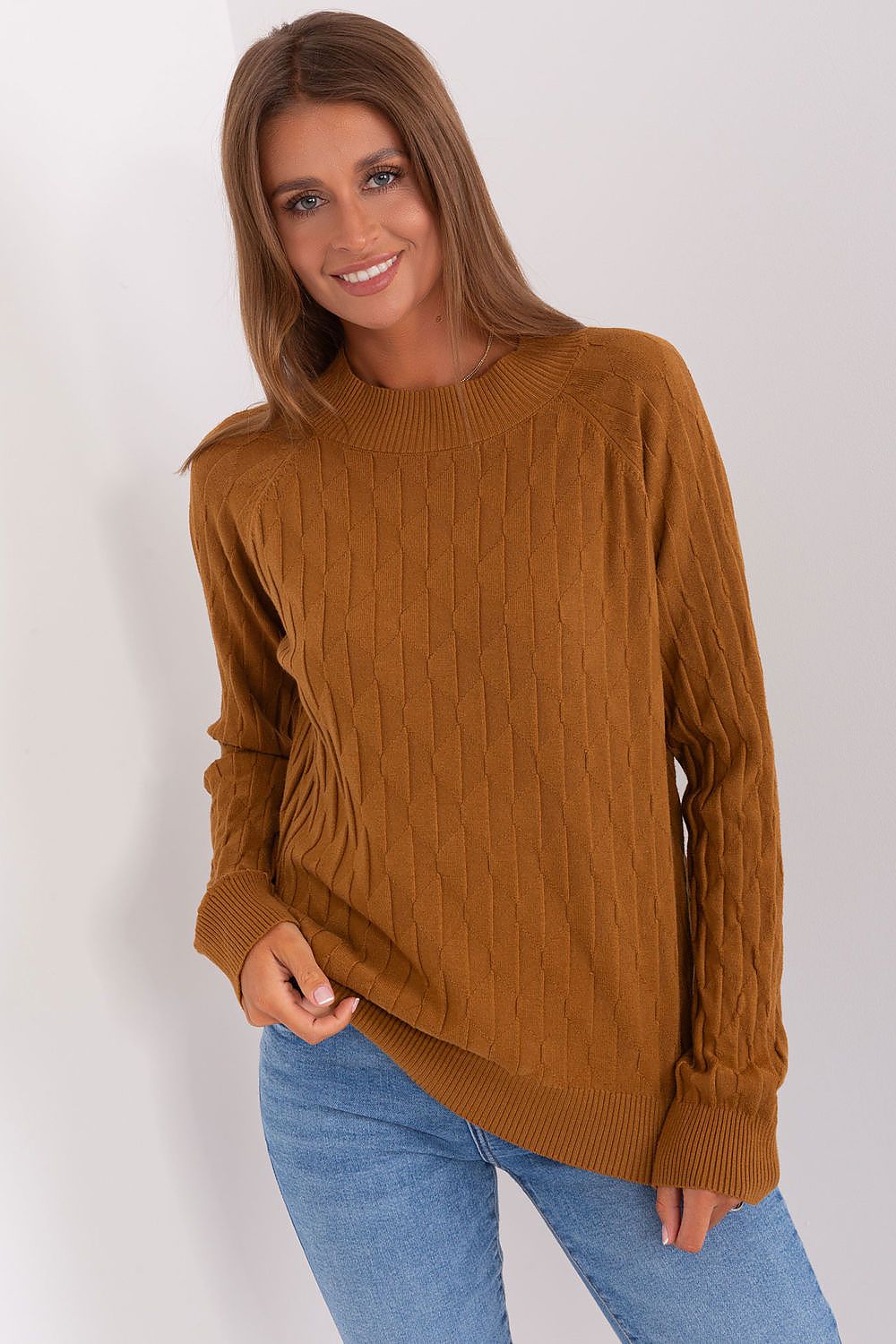 Cotton Blend Jumper with Variegated Texture - Michelle & Kenza Co.