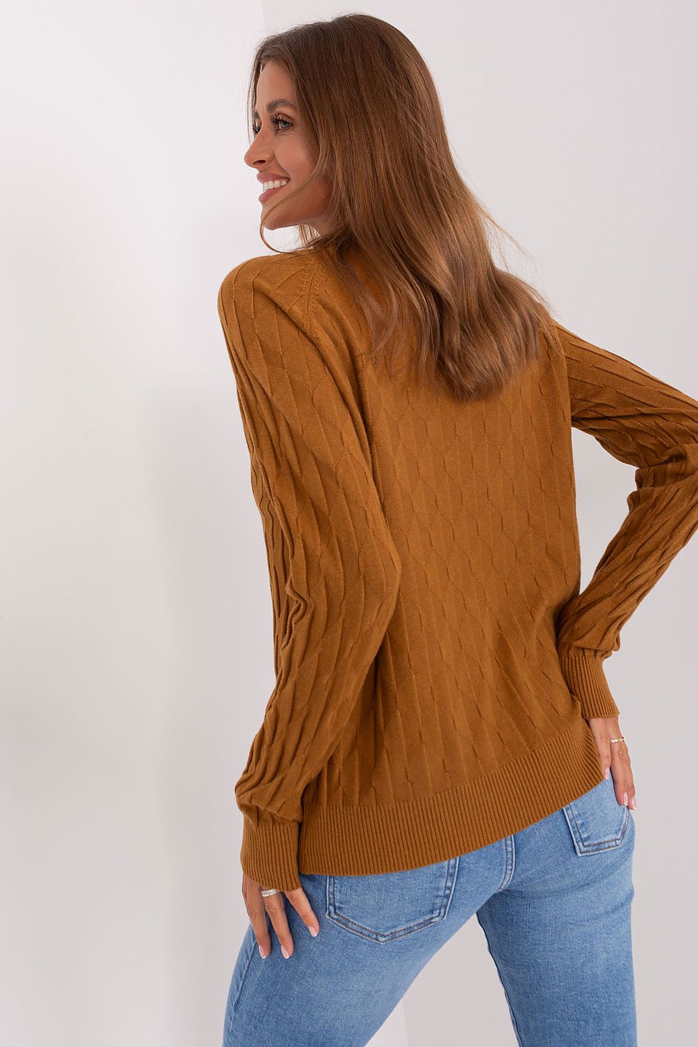 Variegated Texture Casual Women's Jumper