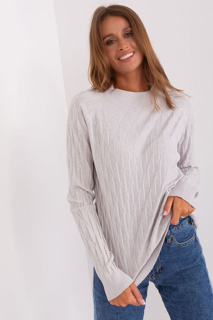 Variegated Texture Casual Women's Jumper