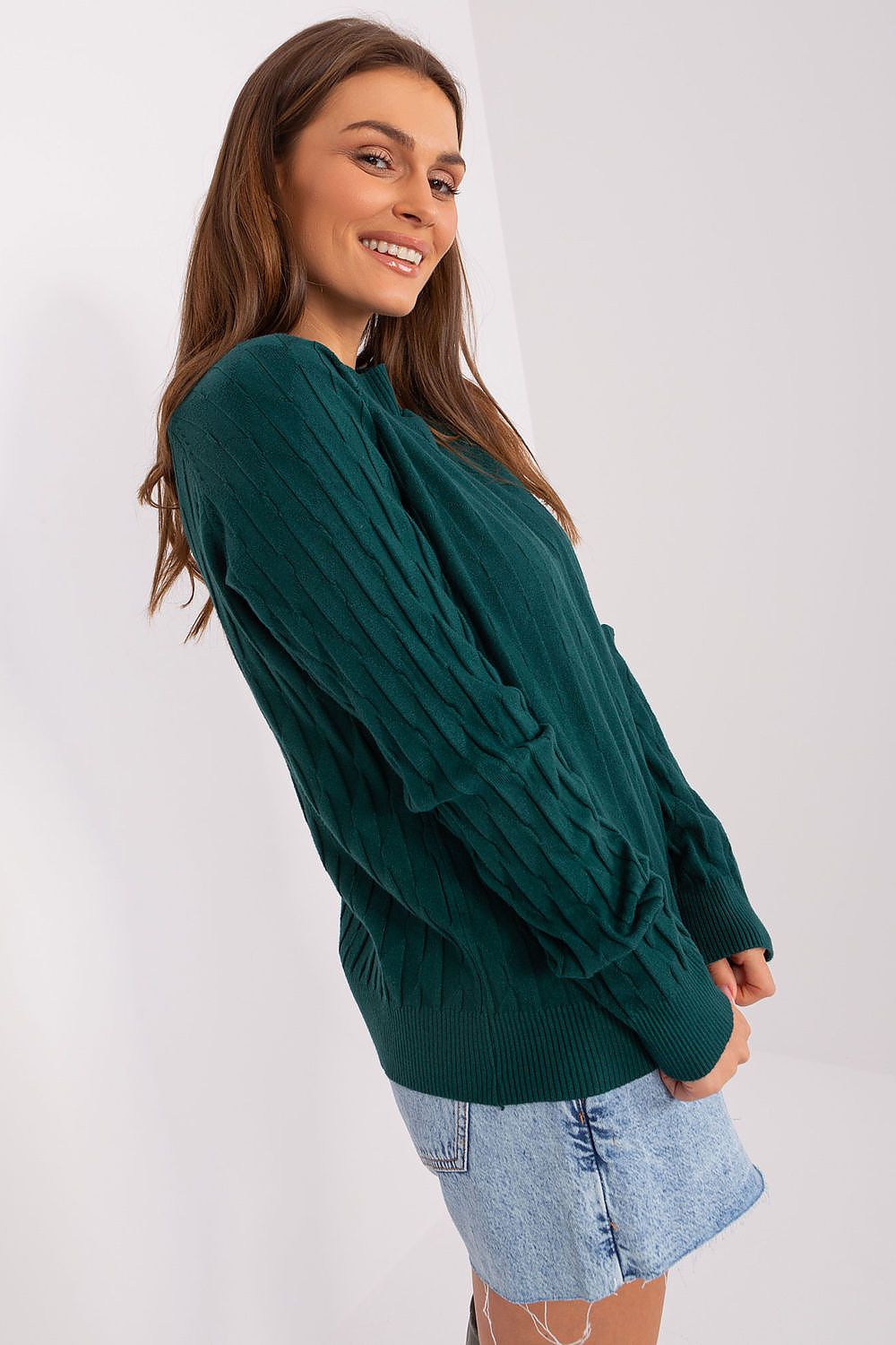 Variegated Texture Casual Women's Jumper