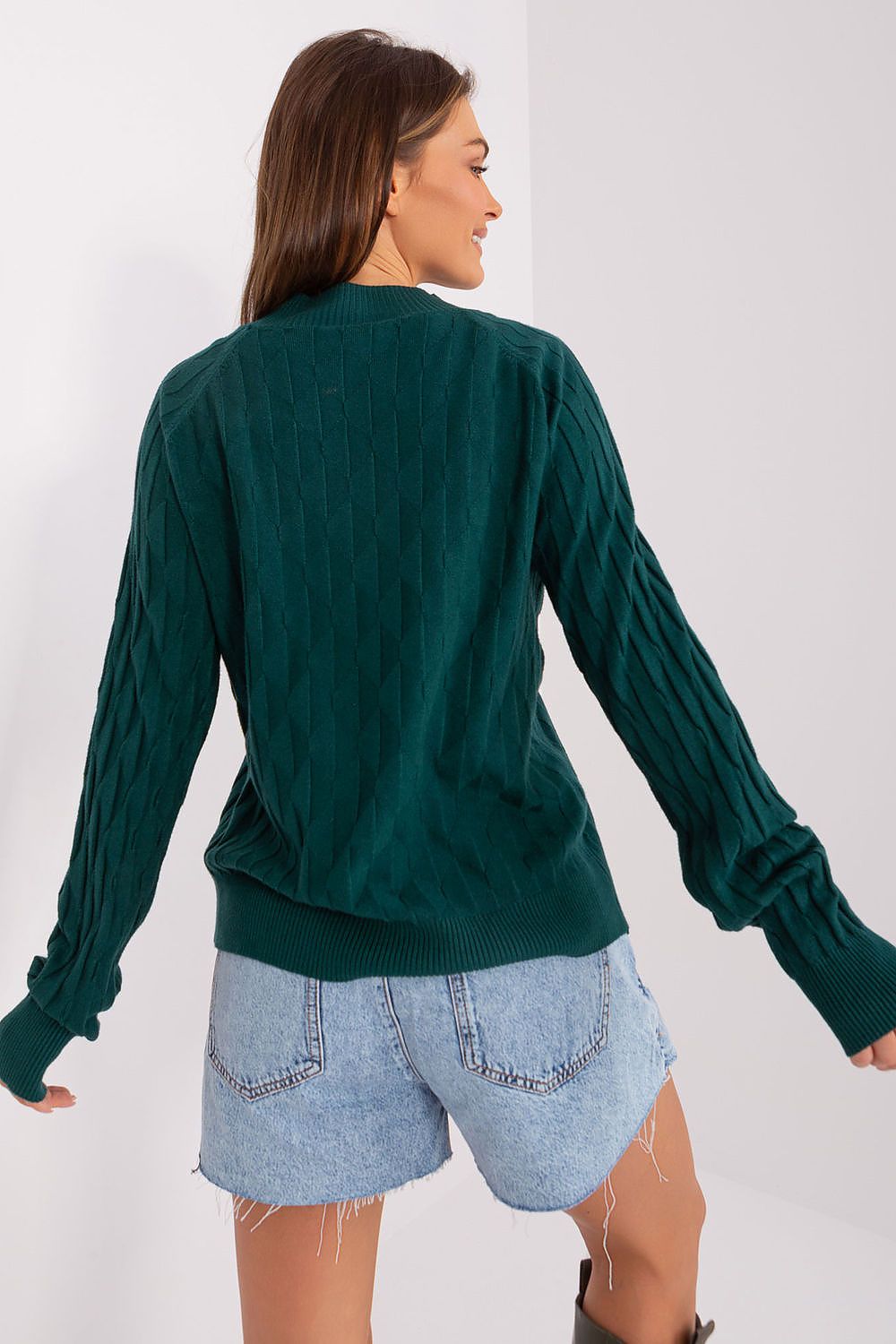 Variegated Texture Casual Women's Jumper