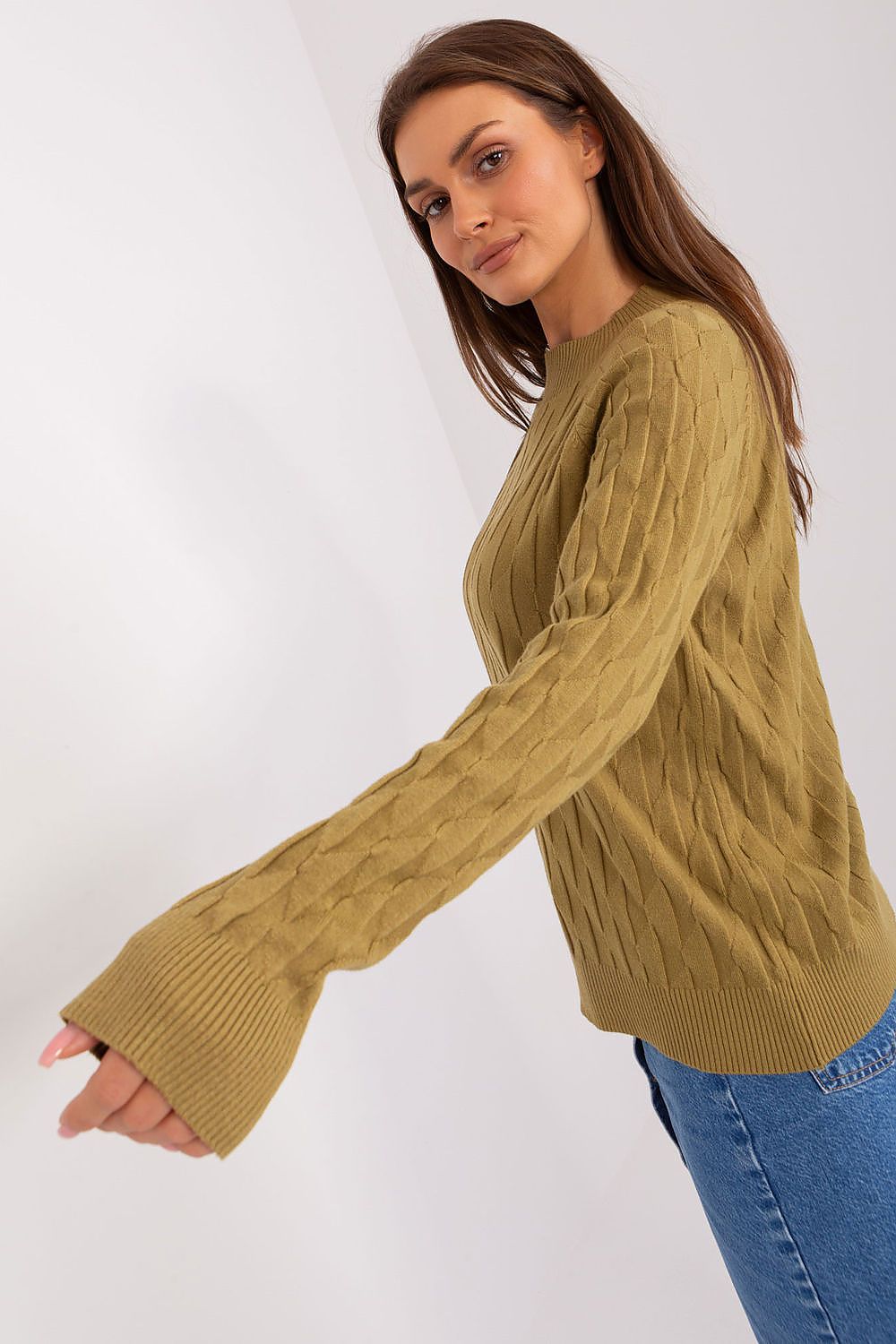 Variegated Texture Casual Women's Jumper