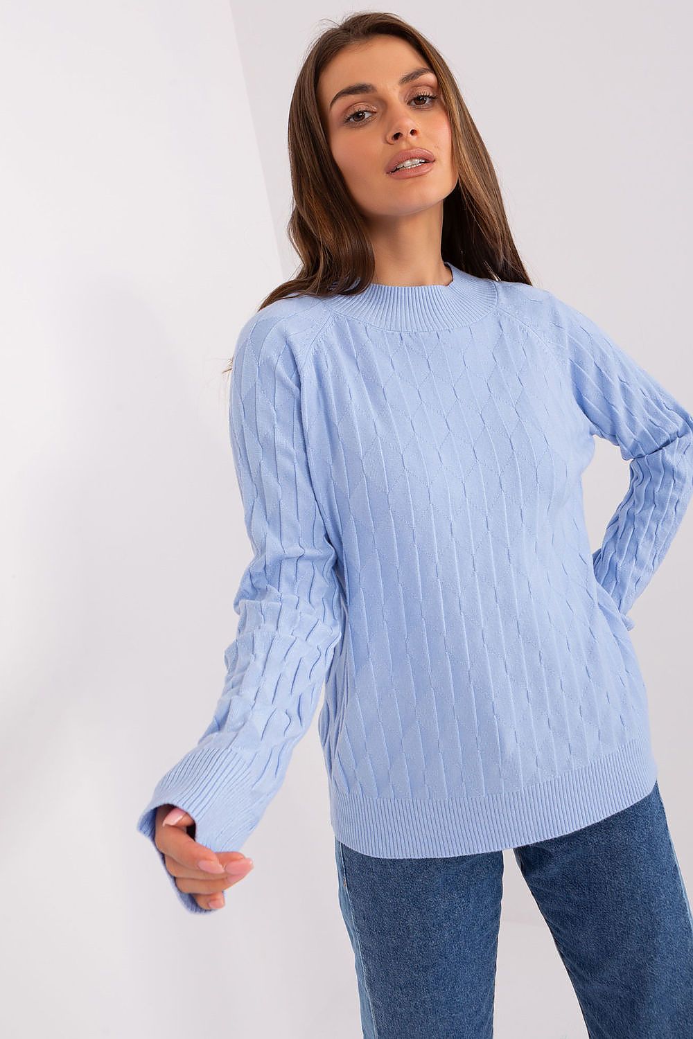 Variegated Texture Casual Women's Jumper