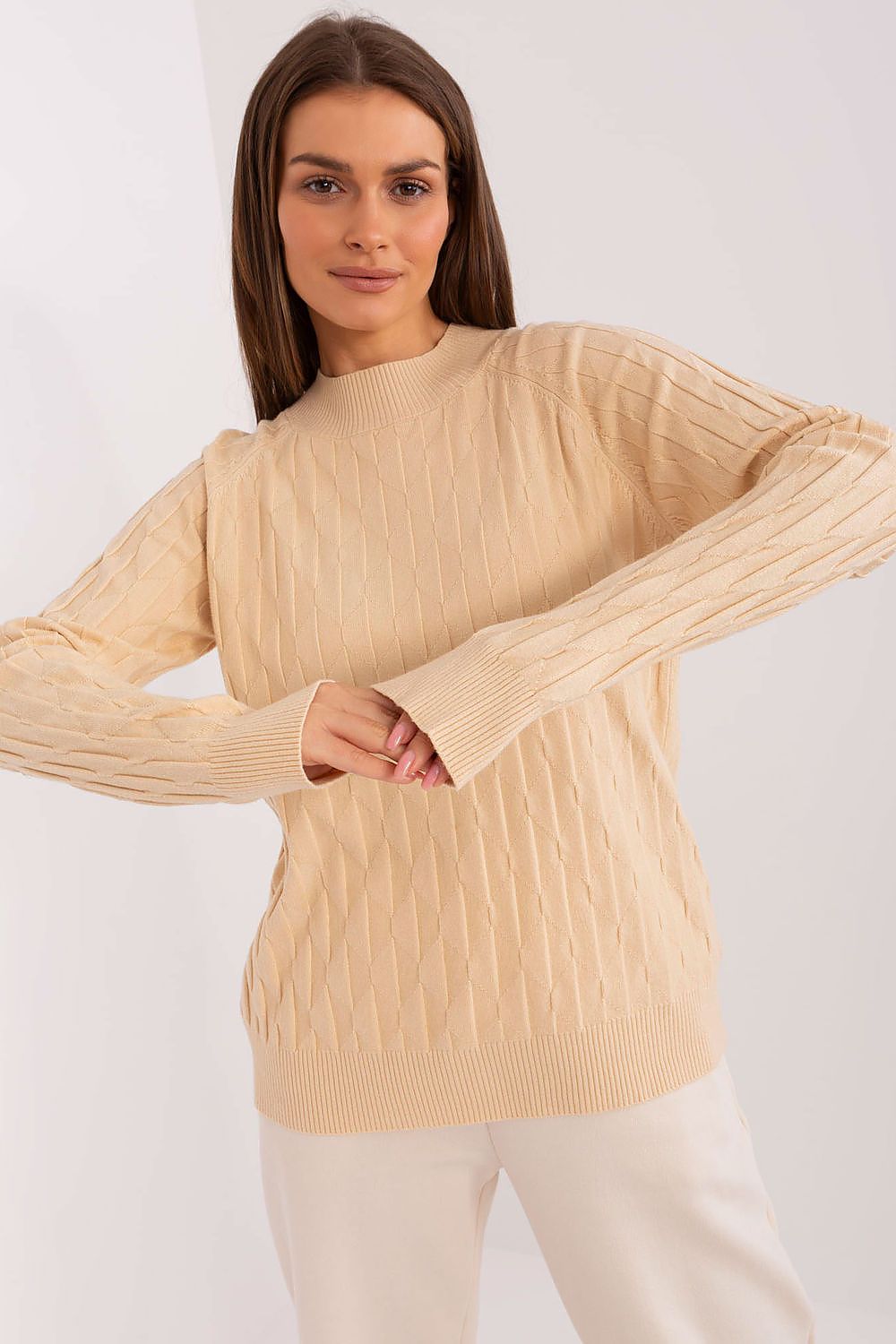 Variegated Texture Casual Women's Jumper