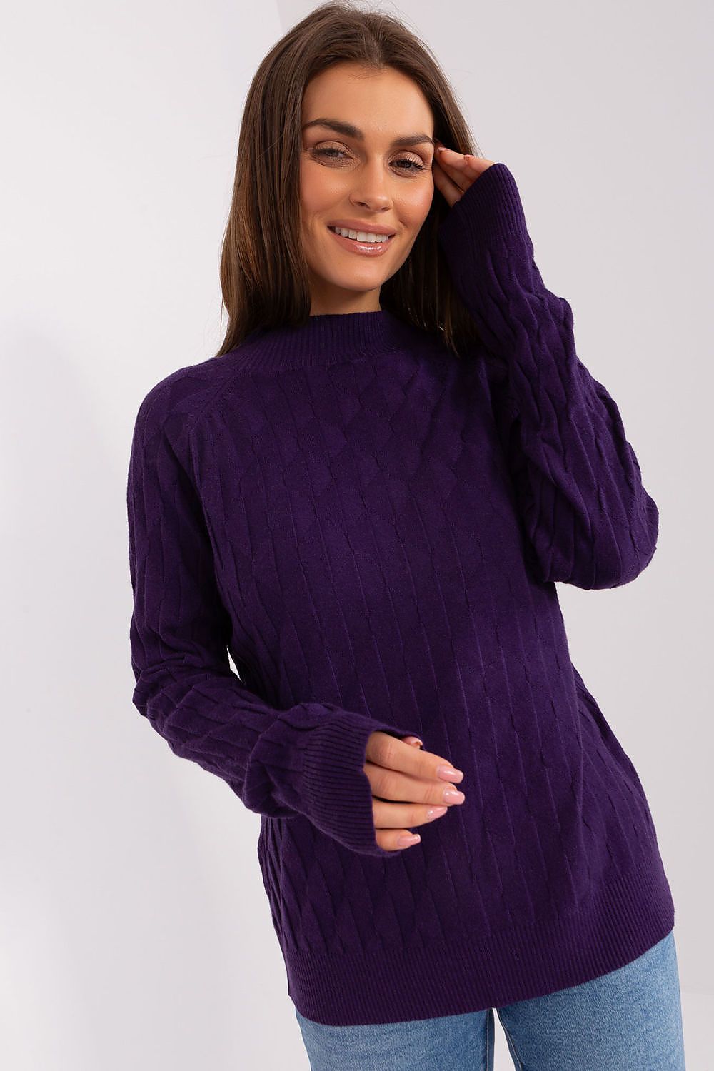 Variegated Texture Casual Women's Jumper