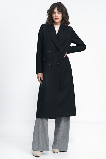 Oversized Coat with Double-Breasted Fastening - Michelle & Kenza Co.