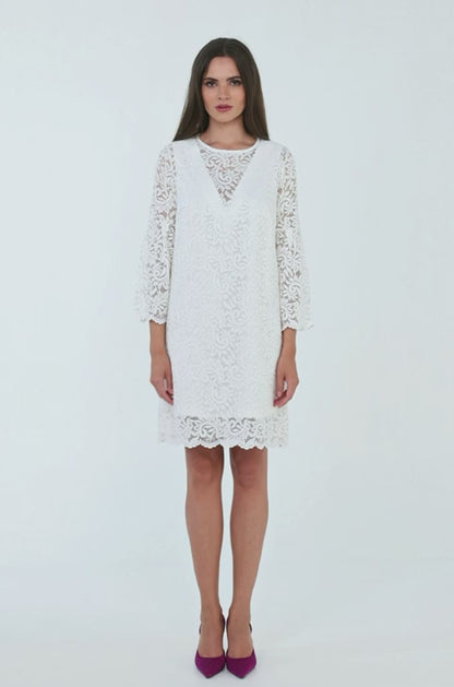 Lace Frill Trapeze Dress