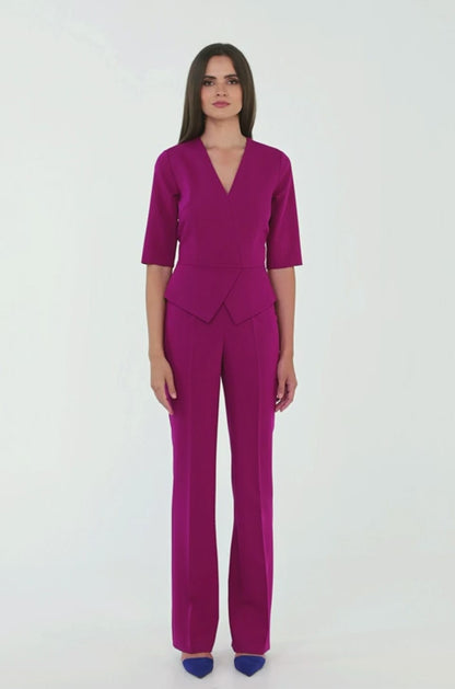 Basque Waist Elegant Jumpsuit